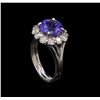 Image 4 : 33.9 ctw Tanzanite and Diamond Ring - 14KT White Gold