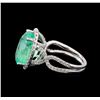 Image 3 : GIA Cert 8.54 ctw Emerald and Diamond Ring - 14KT White Gold