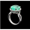 Image 4 : GIA Cert 8.54 ctw Emerald and Diamond Ring - 14KT White Gold