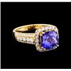 Image 1 : 14KT Yellow Gold 3.71 ctw Tanzanite and Diamond Ring