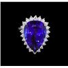 Image 2 : 14KT White Gold GIA Certified 16.98 ctw Tanzanite and Diamond Ring