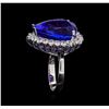 Image 4 : 14KT White Gold GIA Certified 16.98 ctw Tanzanite and Diamond Ring