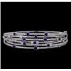 Image 1 : 1.35 ctw Sapphire and Diamond Bracelet - 14KT White Gold