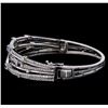 Image 2 : 1.35 ctw Sapphire and Diamond Bracelet - 14KT White Gold