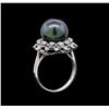 Image 4 : Pearl and Diamond Ring - 14KT White Gold