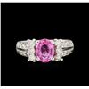 Image 2 : 1.75 ctw Pink Sapphire and Diamond Ring - 14KT White Gold