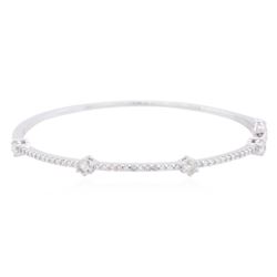 14KT White Gold 0.91 ctw Diamond Bangle Bracelet