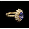 Image 2 : 2.06 ctw Tanzanite and Diamond Ring - 14KT Yellow Gold