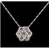 Image 1 : 14KT White Gold 2.10 ctw Diamond Pendant With Chain