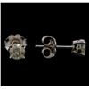 Image 2 : 14KT White Gold 0.55 ctw Diamond Stud Earrings