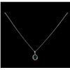 Image 2 : 1.32 ctw Emerald and Diamond Pendant With Chain - 14KT White Gold