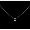 Image 1 : 14KT Yellow Gold 0.11 ctw Diamond Pendant With Chain