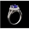 Image 4 : 2.92 ctw Tanzanite and Diamond Ring - 14KT White Gold