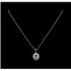 Image 2 : 14KT White Gold 0.77 ctw Tanzanite and Diamond Pendant With Chain
