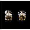 Image 1 : 14KT White Gold 1.22 ctw Fancy Brown Diamond Stud Earrings