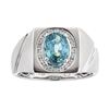 Image 1 : 2.73 ctw Blue Zircon and Diamond Ring - 14KT White Gold