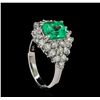Image 4 : 1.48 ctw Emerald and Diamond Ring - 14KT White Gold