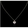 Image 2 : 14KT Yellow Gold 0.25 ctw Diamond Heart Pendant With Chain