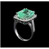 Image 4 : GIA Cert 9.44 ctw Emerald and Diamond Ring - 14KT White Gold