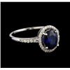 Image 1 : 1.56 ctw Sapphire and Diamond Ring - 14KT White Gold