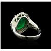 Image 3 : 6.45 ctw Emerald and Diamond Ring - 18KT White Gold