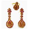 Image 2 : 20K Gold/Sterling Silver Ruby Jewelry Suite (3-pc)