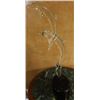 Image 3 : Crystal Dolphins Sculpture on Lacquer Stand 31", 8-lbs