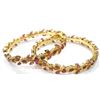 Image 2 : 22K Gold/SS Ruby & White Sapphire Bangle Bracelets