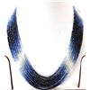 Image 1 : Exotic Blue Sapphire Multi-Faceted Bead Necklace