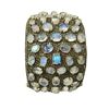 Image 2 : Platinum/Antiqued SS Blue Moonstone w. Natural Diamonds
