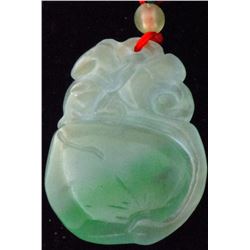 Huge 68ct Icy Green Jade Sculpture 43mm