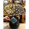 Image 1 : Out of Prod.Quoizel Stained Jade Glass on Resin Base Lamp