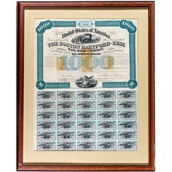 Boston Hartford & Erie Railroad Co. Bond (Revenue Imprinted) (Framed)