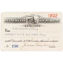 Alameda & San Joaquin Railroad Pass (1902) (Coal Mining)