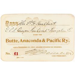 Butte, Anaconda & Pacific Railway Pass (1897)
