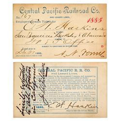Central Pacific Railroad Pass (1885)