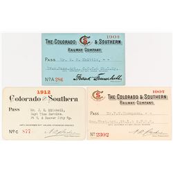 Colorado & Southern Railway Co. Pass Trio
