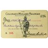 Image 1 : Colorado Midland Railroad Annual Pass (1896) (Native American Pictorial)