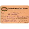 Image 1 : Florence & Cripple Creek Railroad Annual Pass (1901)