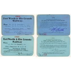 Fort Worth & Rio Grande Railway Annual Passes (1904 & 1908)