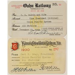 Hawaii Railroad Pass Pair