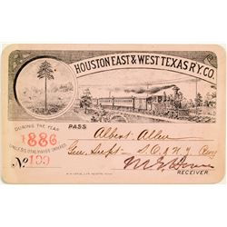 Houston East & West Texas Railway C. Annual Pass (1886)
