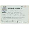 Image 1 : Nevada Copper Belt Railroad Company Pass (1915)