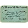 Image 1 : O.M. & M. Railroad ("One Man & a Mule") Annual Pass (1927)