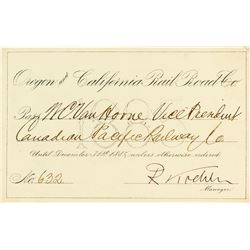 Oregon & California Railroad Company Annual Pass (1885)