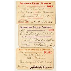 Southern Pacific Railroad Annual Passes (1880s & 1890s)