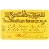 Image 1 : Texas, Sabine Valley & Northwestern Railway Co. Annual Pass (1893)