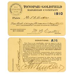 Tonopah & Goldfield Railroad Company Pass (1910)