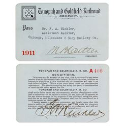 Tonopah & Goldfield Railroad Company Pass (1911)