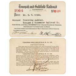 Tonopah & Goldfield Railroad Company Pass (1914)